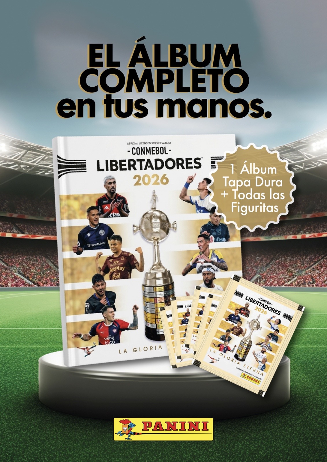 Kit Completo CONMEBOL Libertadores 2026 - Álbum Tapa Dura + Set Completo de Figuritas